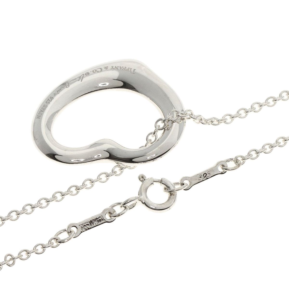 TIFFANY&Co. Open heart Necklace Silver Ladies [Used]