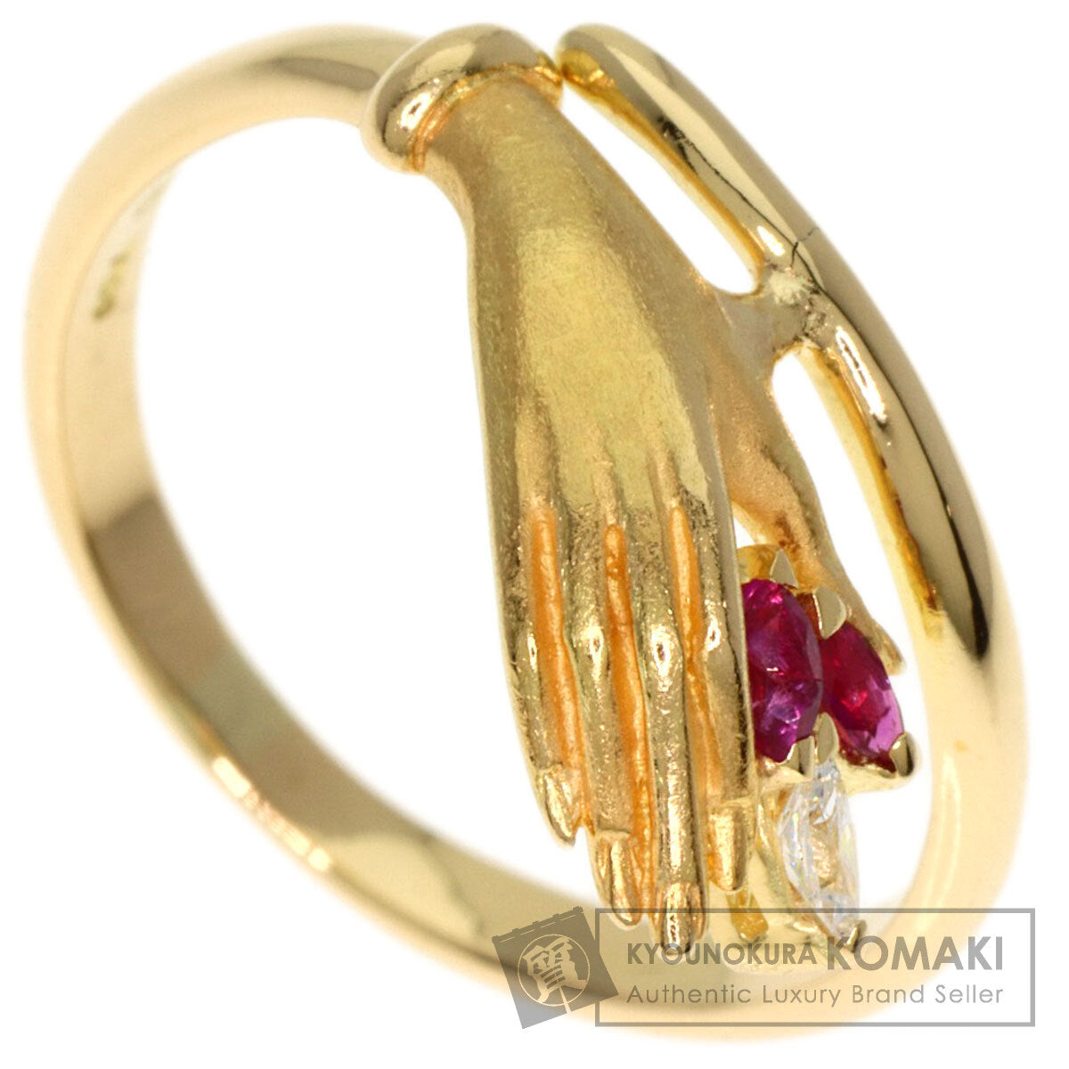 Carrera y Carrera Ruby Diamond Ring K18 Yellow Gold Ladies [Used]