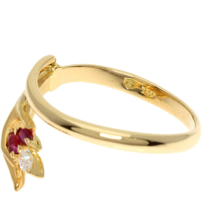 Carrera y Carrera Ruby Diamond Ring K18 Yellow Gold Ladies [Used]