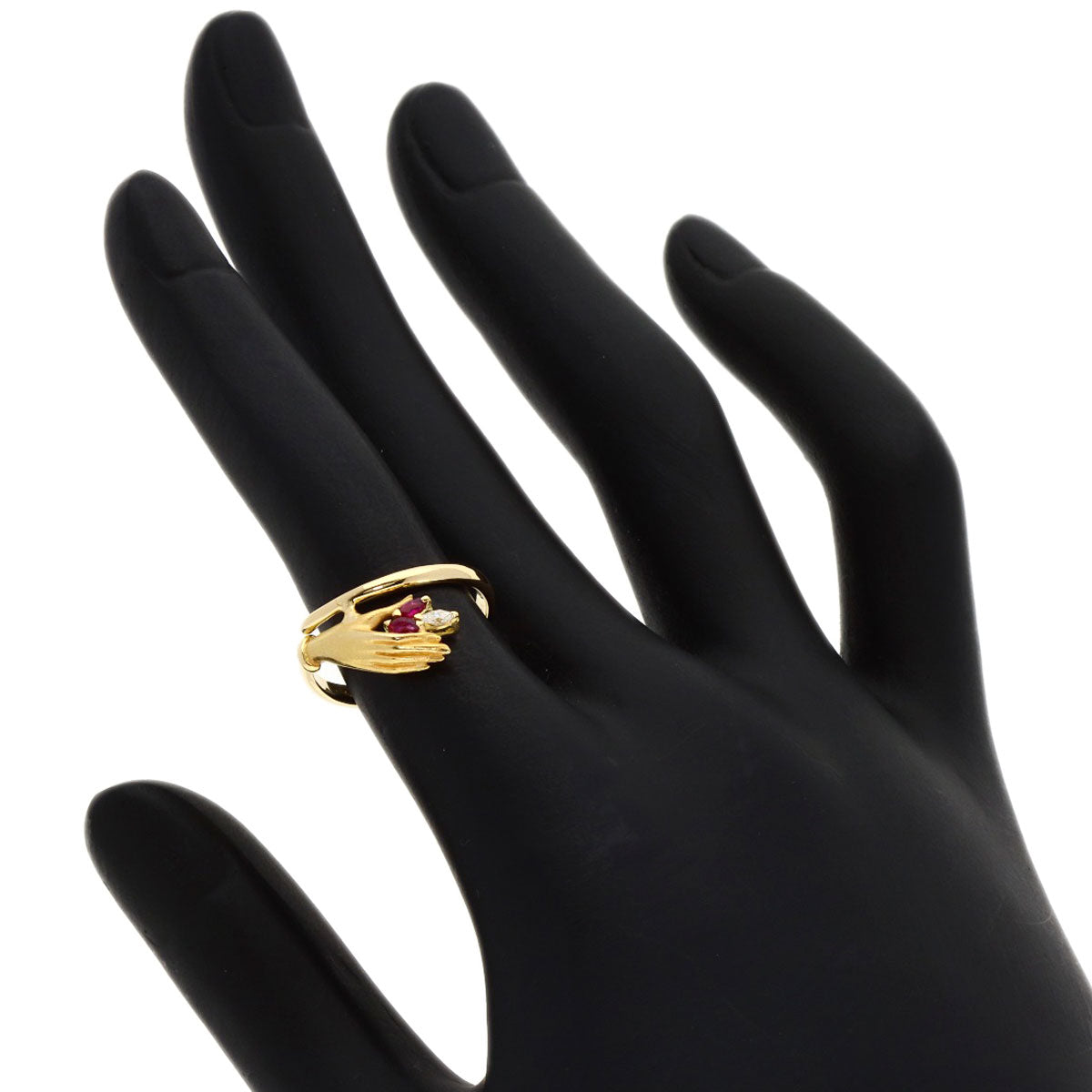 Carrera y Carrera Ruby Diamond Ring K18 Yellow Gold Ladies [Used]