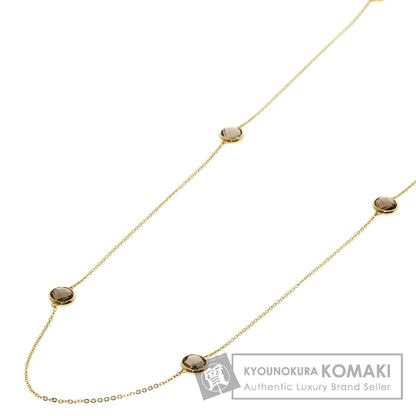 Ponte Vecchio 10P Smoky Quartz Necklace K18 Yellow Gold Ladies [Used]