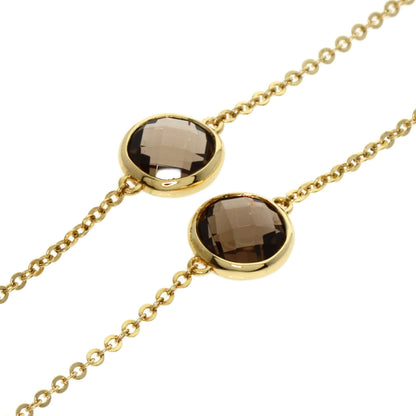 Ponte Vecchio 10P Smoky Quartz Necklace K18 Yellow Gold Ladies [Used]
