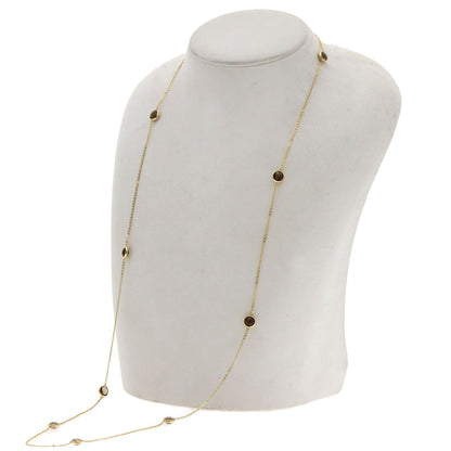 Ponte Vecchio 10P Smoky Quartz Necklace K18 Yellow Gold Ladies [Used]