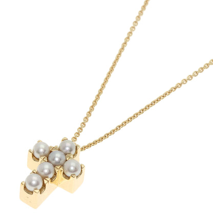 MIKIMOTO Pearl Pearl Diamond Reversible Necklace K18 Yellow Gold Ladies [Used]