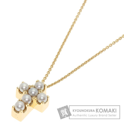 MIKIMOTO Pearl Pearl Diamond Reversible Necklace K18 Yellow Gold Ladies [Used]