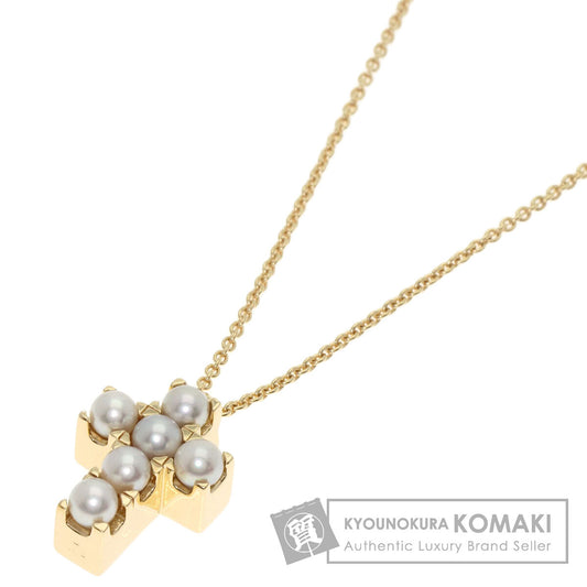 MIKIMOTO Pearl Pearl Diamond Reversible Necklace K18 Yellow Gold Ladies [Used]