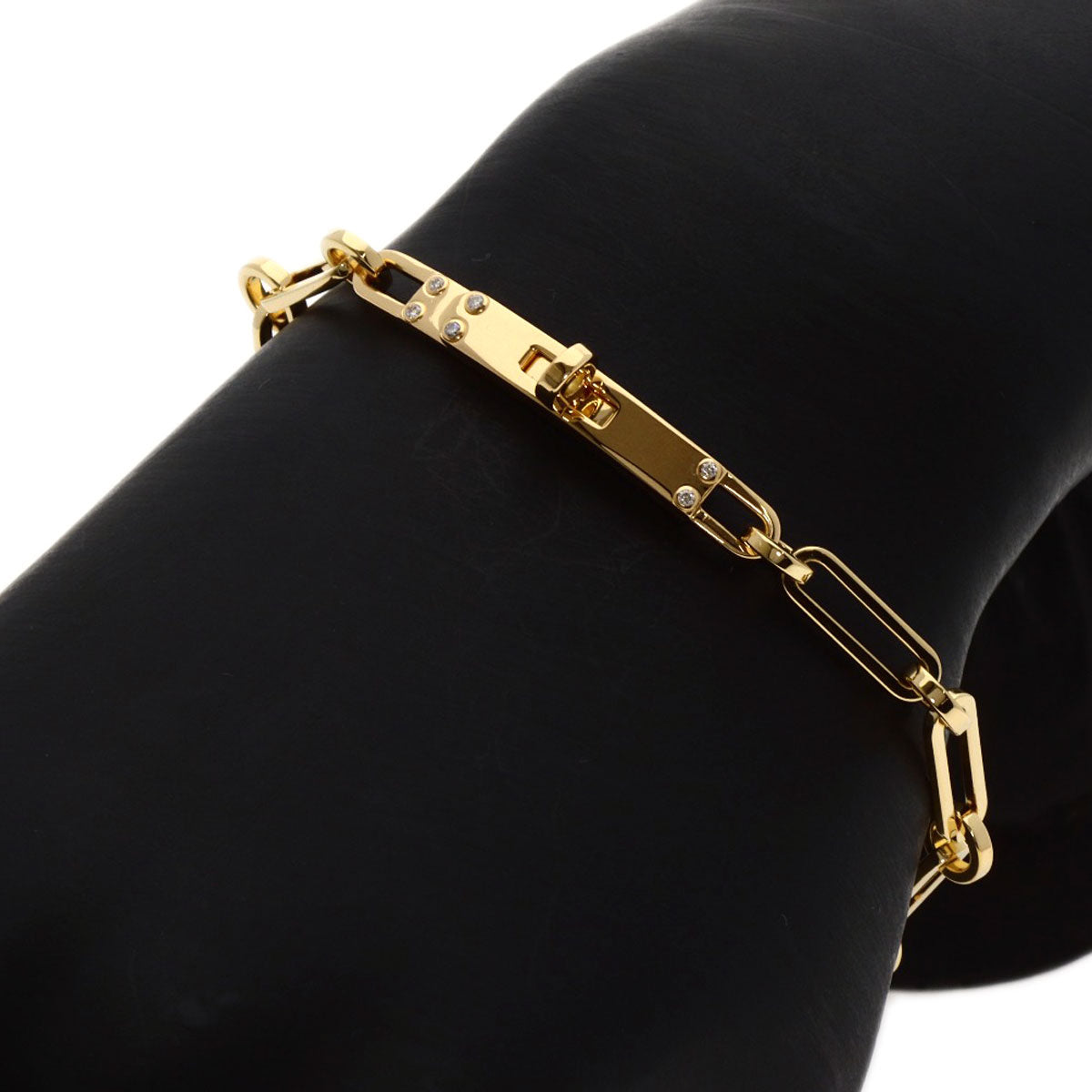 HERMES Kelly Chaine PM 6P Diamond Bracelet K18 Yellow Gold Ladies [Used]