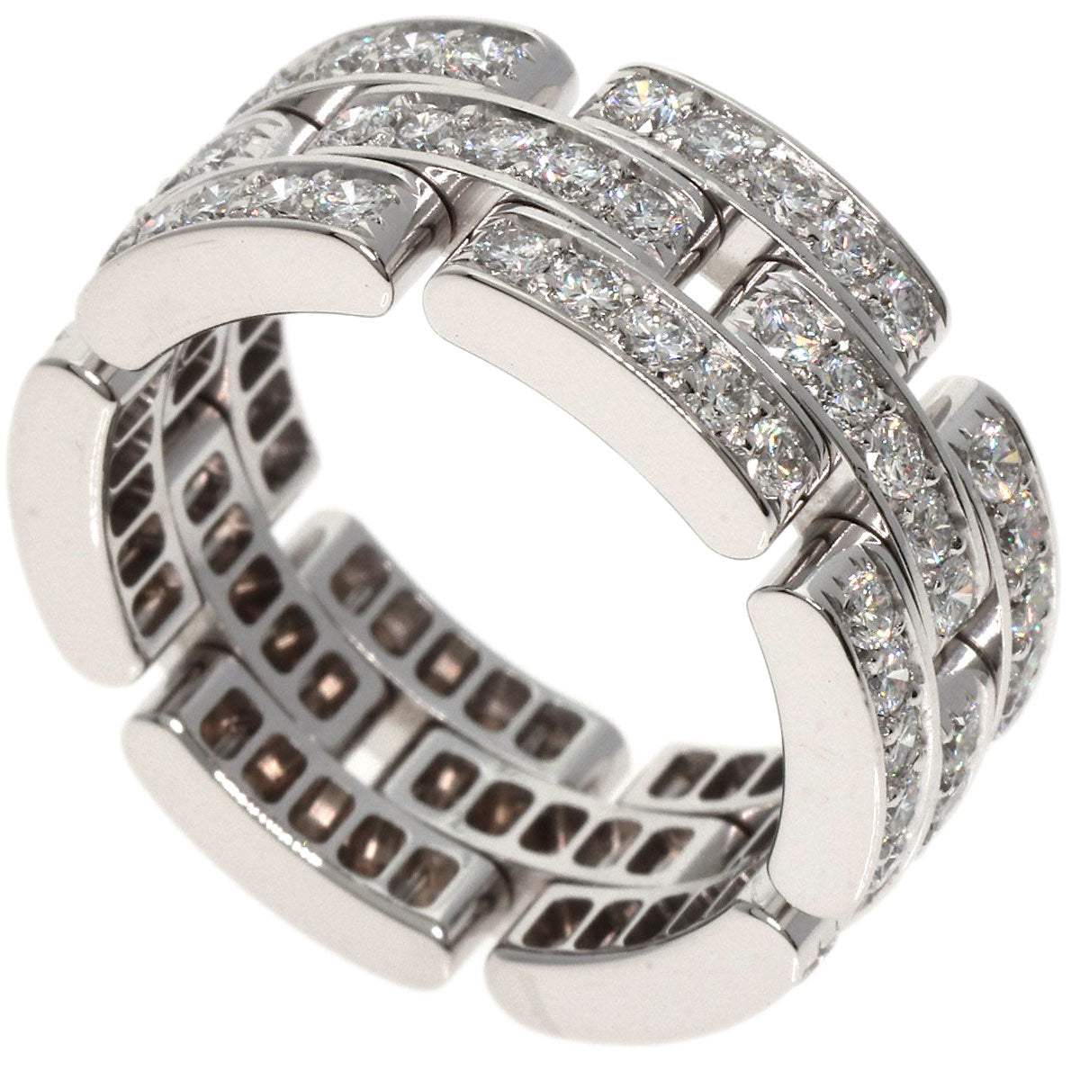 CARTIER PANTHERE Full Diamond #51 Ring K18 White Gold Ladies [Used]