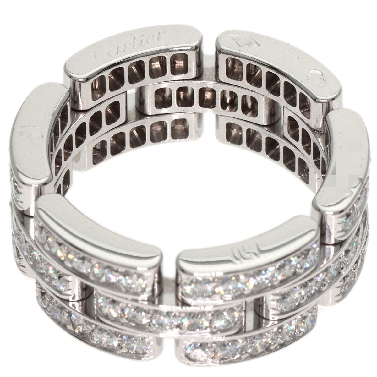 CARTIER PANTHERE Full Diamond #51 Ring K18 White Gold Ladies [Used]