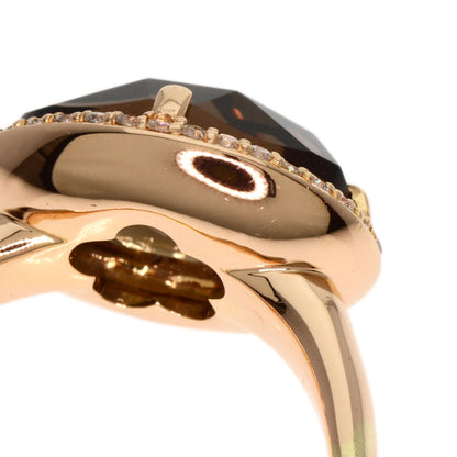 Ponte Vecchio Smoky Quartz Diamond Ring K18 Pink Gold Ladies [Used]