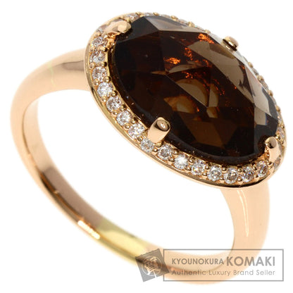 Ponte Vecchio Smoky Quartz Diamond Ring K18 Pink Gold Ladies [Used]