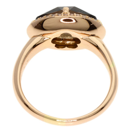 Ponte Vecchio Smoky Quartz Diamond Ring K18 Pink Gold Ladies [Used]