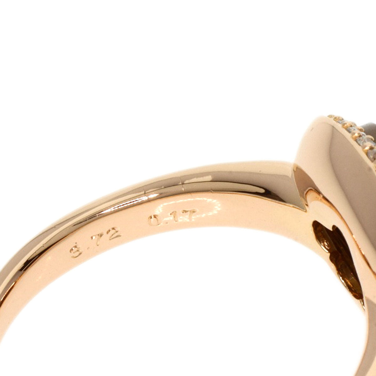Ponte Vecchio Smoky Quartz Diamond Ring K18 Pink Gold Ladies [Used]