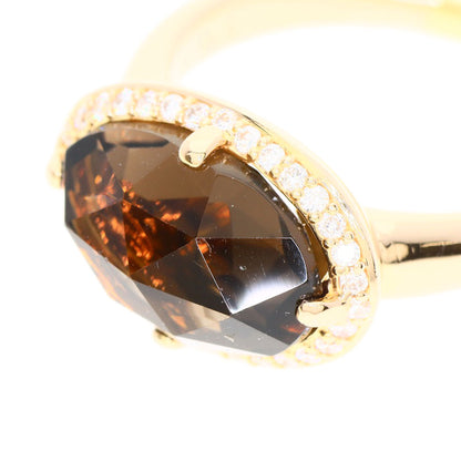 Ponte Vecchio Smoky Quartz Diamond Ring K18 Pink Gold Ladies [Used]