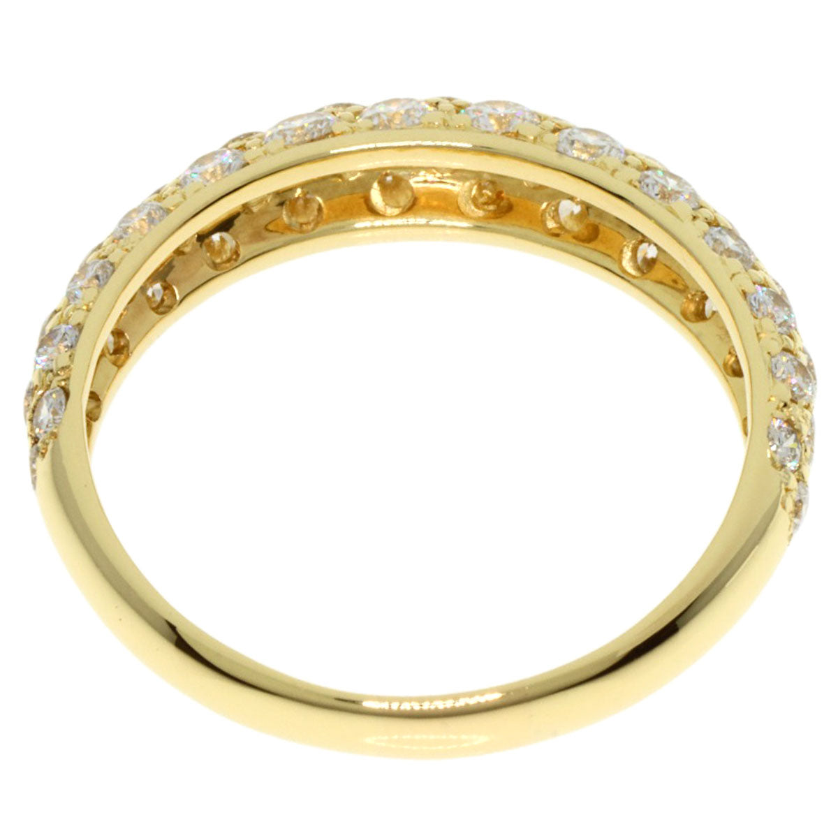 Gimel Diamond Ring K18 Yellow Gold Ladies [Used]