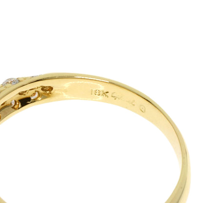 Gimel Diamond Ring K18 Yellow Gold Ladies [Used]