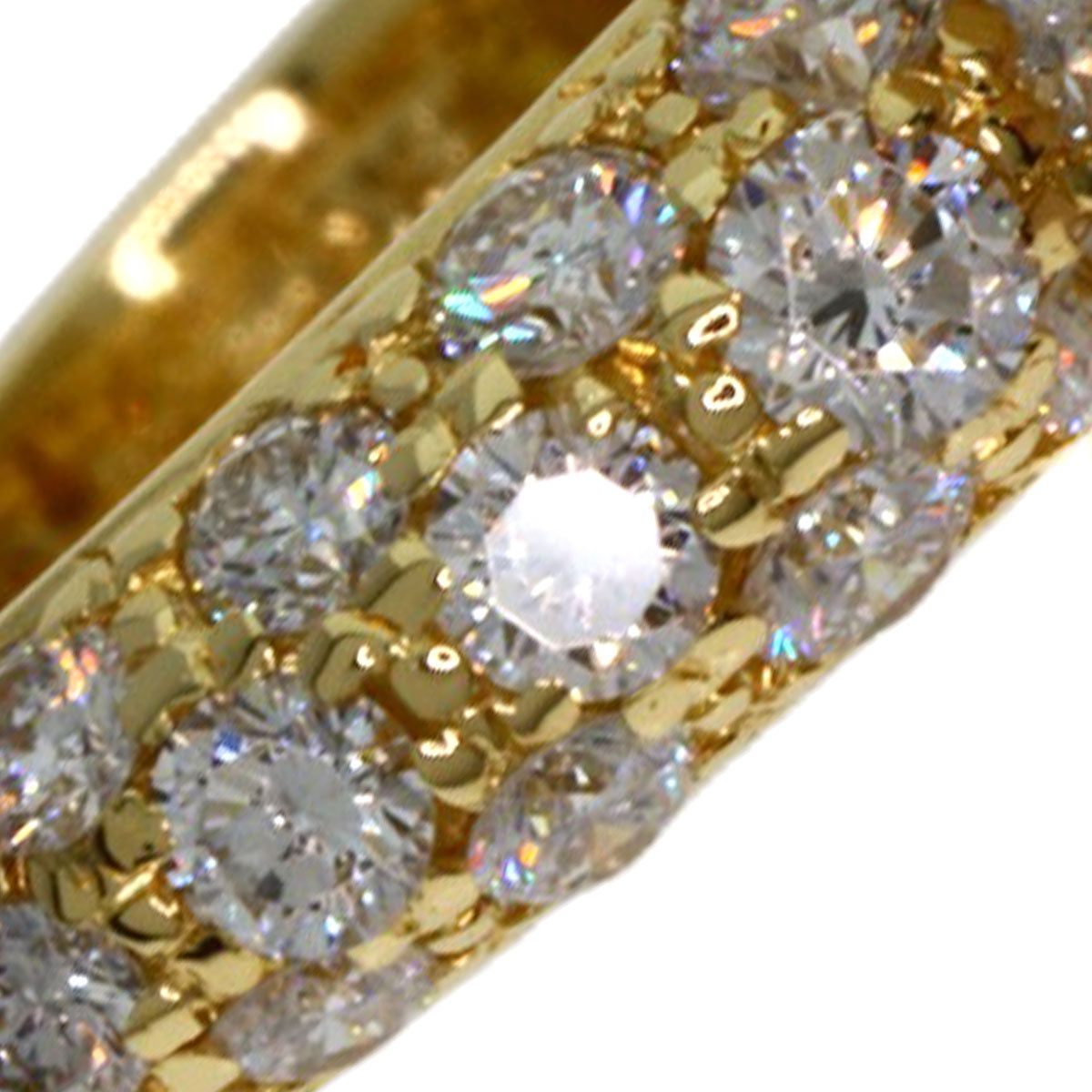 Gimel Diamond Ring K18 Yellow Gold Ladies [Used]