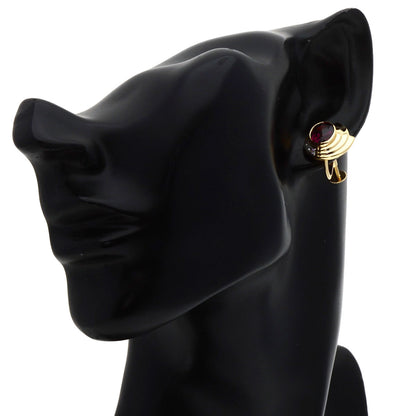 POLA Garnet Diamond Earring K18 Yellow Gold PT900Ladies [Used]