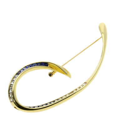 Jeunet sapphire Brooch K18 Yellow Gold Ladies [Used]