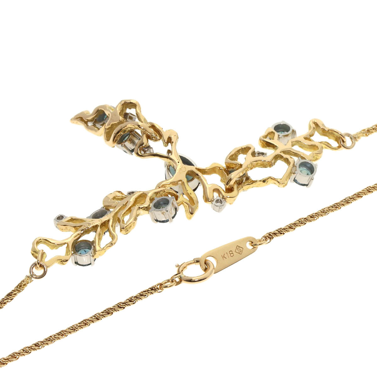 IWAKURA KOJI   Necklace Crescent Vert Diamond K18 Yellow Gold PT900Ladies