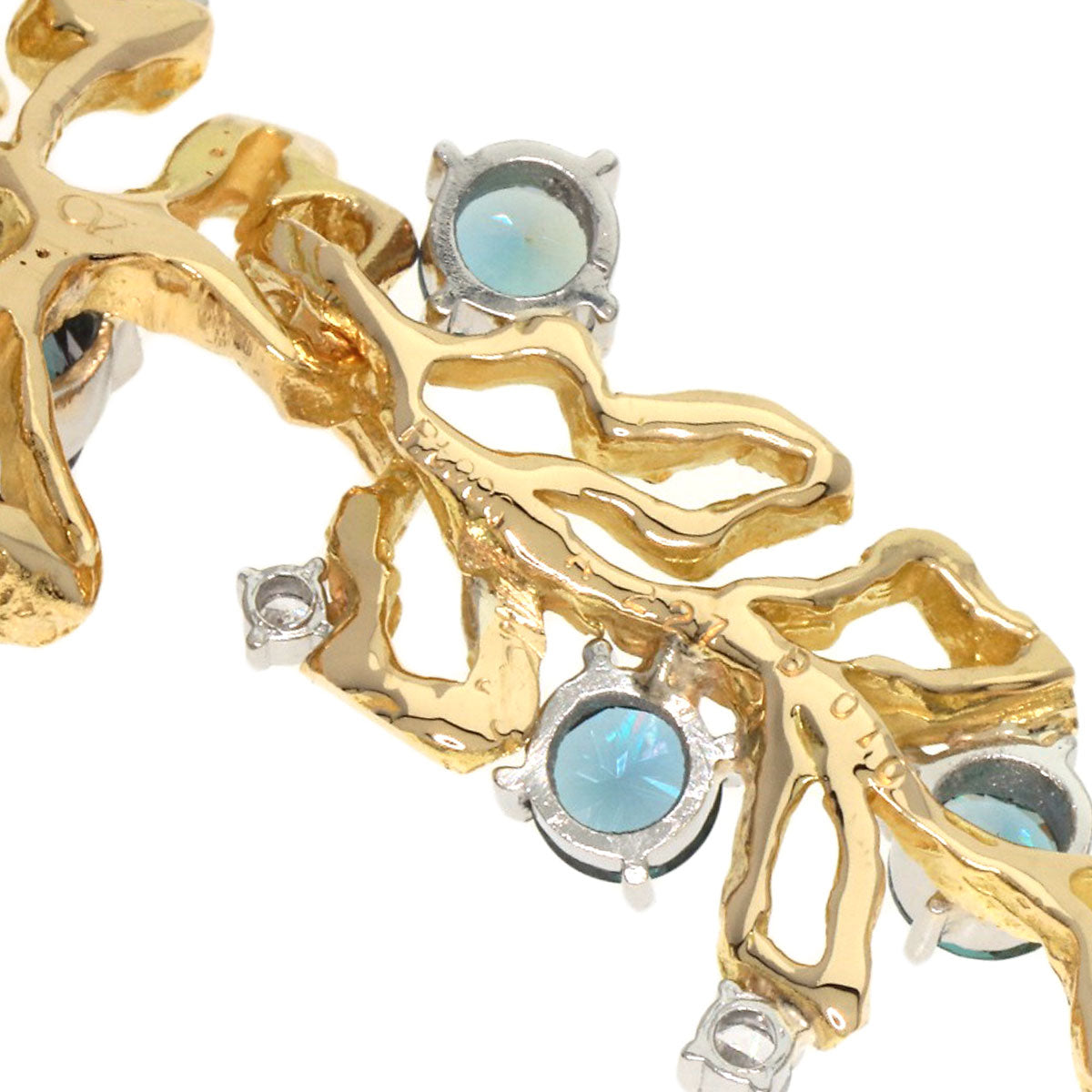 IWAKURA KOJI   Necklace Crescent Vert Diamond K18 Yellow Gold PT900Ladies