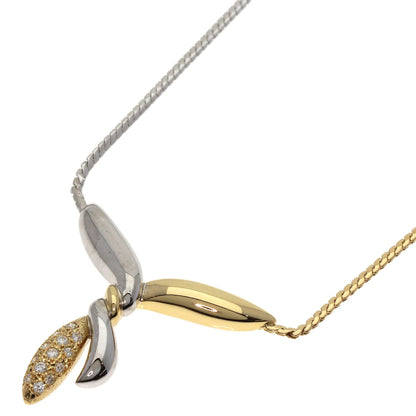 MIKIMOTO Combi Design Diamond Necklace K18 Yellow Gold K18 White GoldLadies [Used]