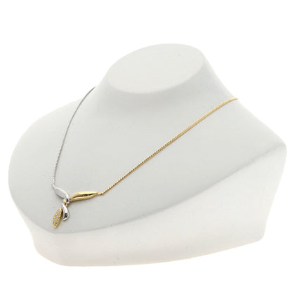 MIKIMOTO Combi Design Diamond Necklace K18 Yellow Gold K18 White GoldLadies [Used]