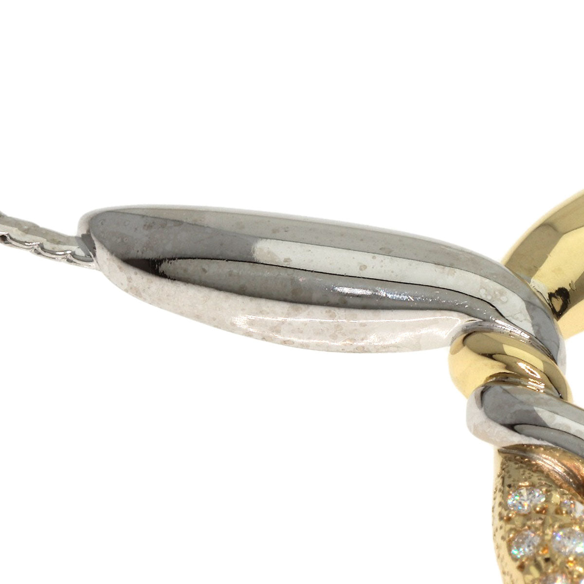 MIKIMOTO Combi Design Diamond Necklace K18 Yellow Gold K18 White GoldLadies [Used]