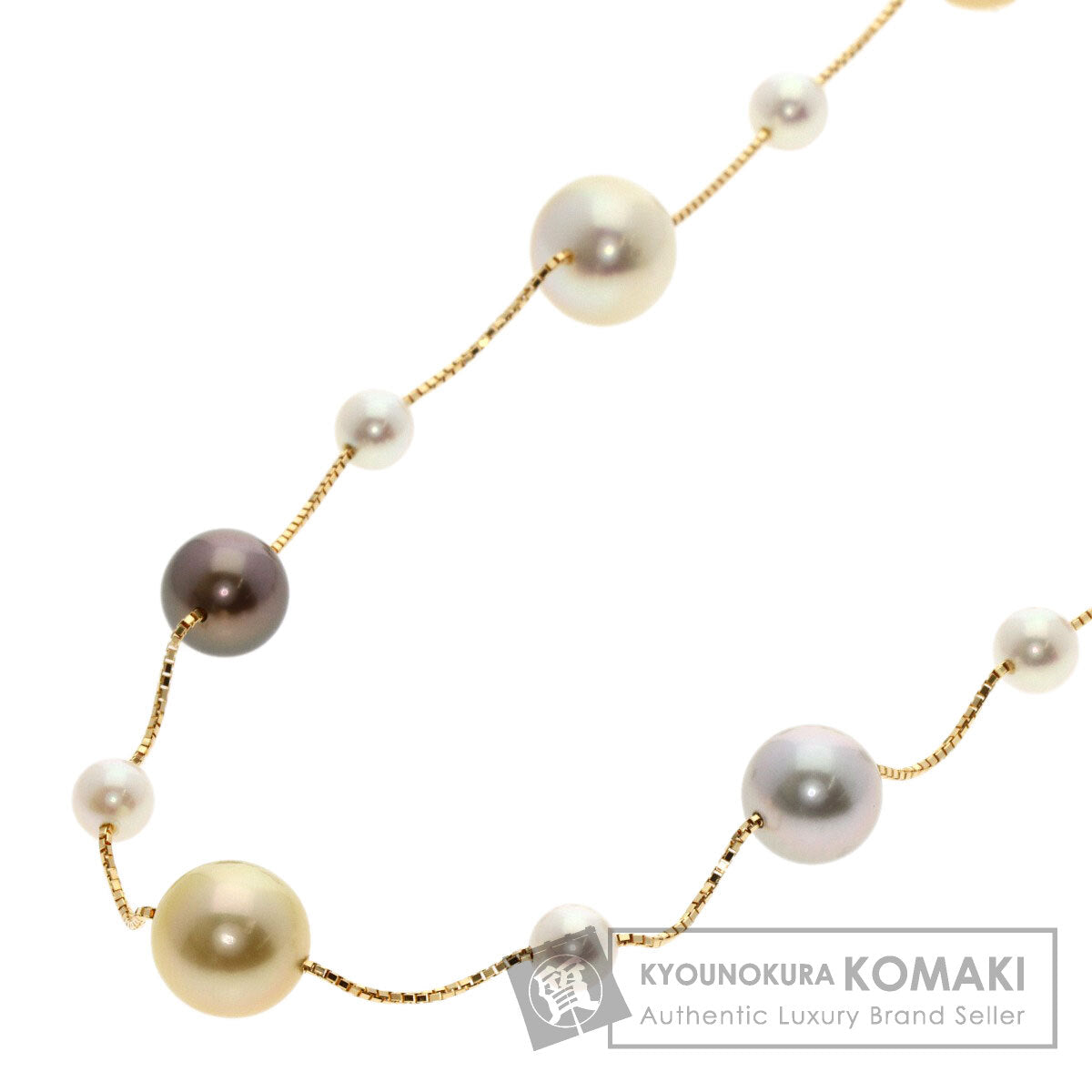 TASAKI Station Multi Pearl Necklace K18 Yellow Gold Ladies [Used]