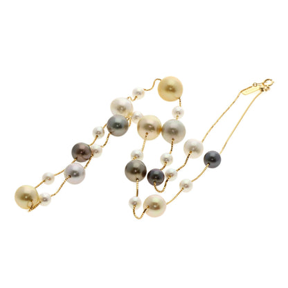 TASAKI Station Multi Pearl Necklace K18 Yellow Gold Ladies [Used]