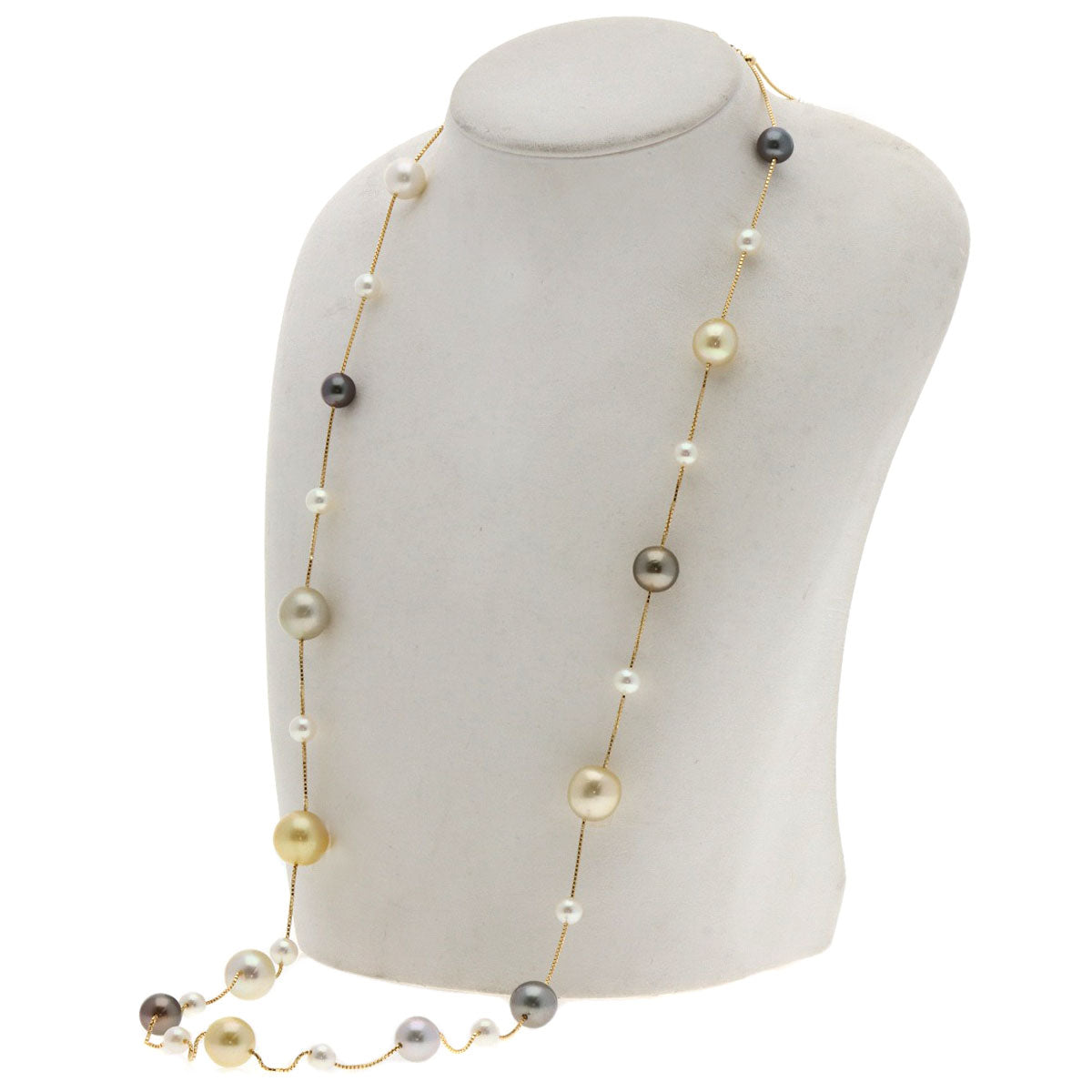 TASAKI Station Multi Pearl Necklace K18 Yellow Gold Ladies [Used]