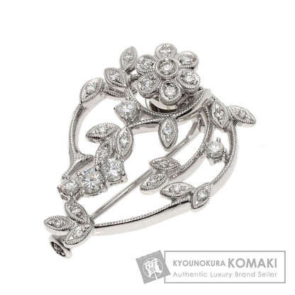 WALTHAM swing diamond Brooch Platinum PT950 K14WGLadies [Used]