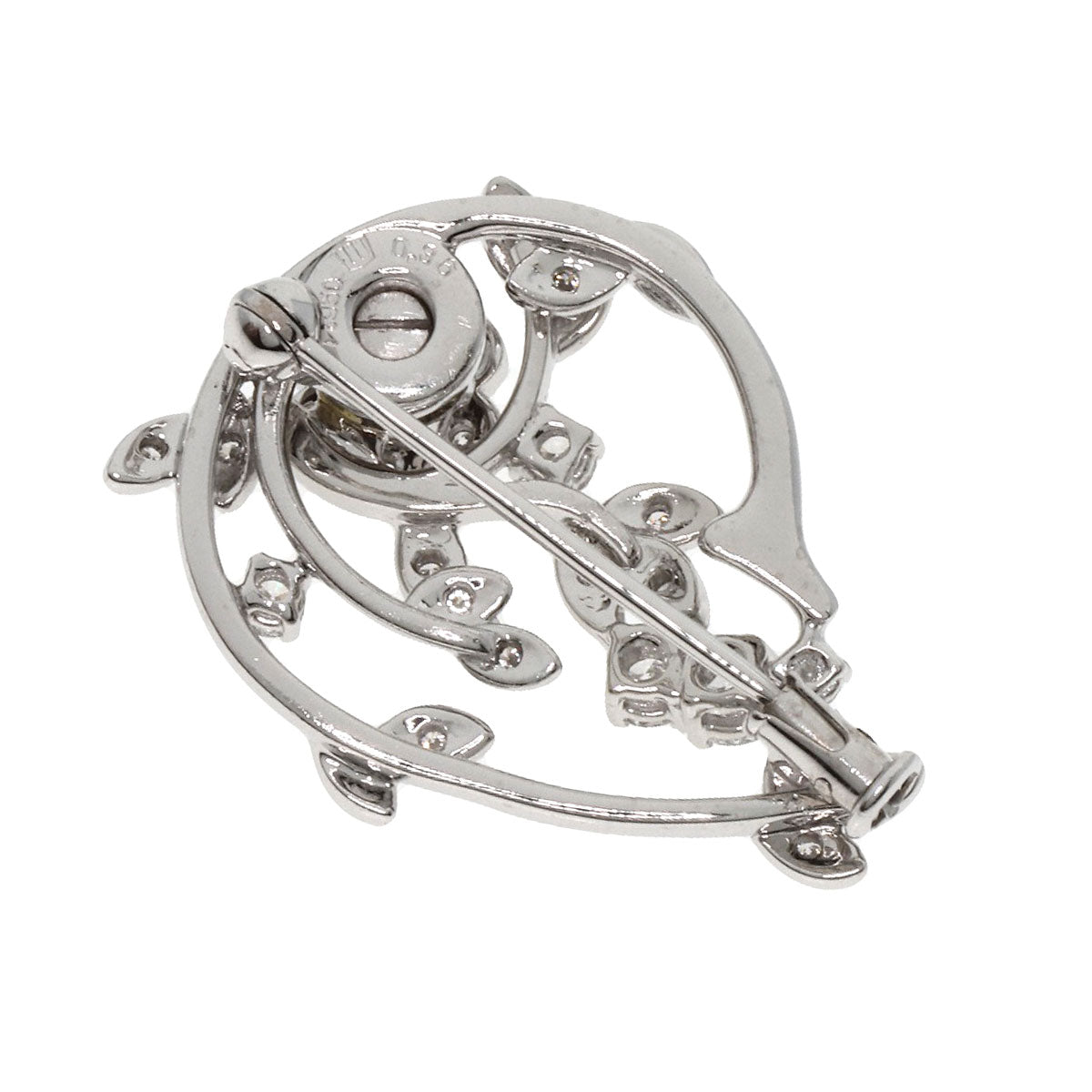 WALTHAM swing diamond Brooch Platinum PT950 K14WGLadies [Used]