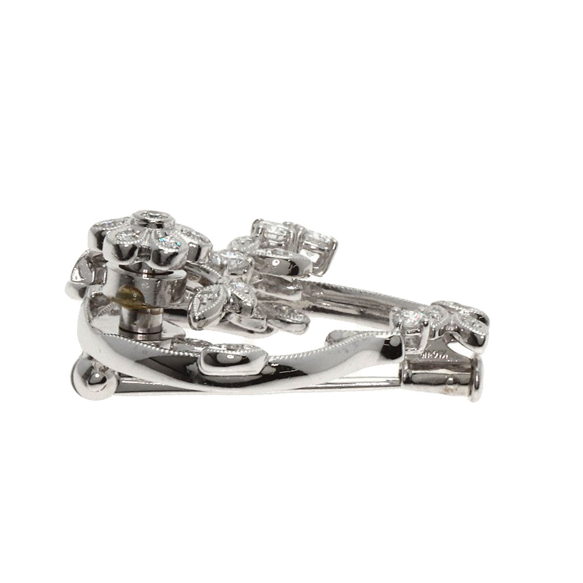 WALTHAM swing diamond Brooch Platinum PT950 K14WGLadies [Used]