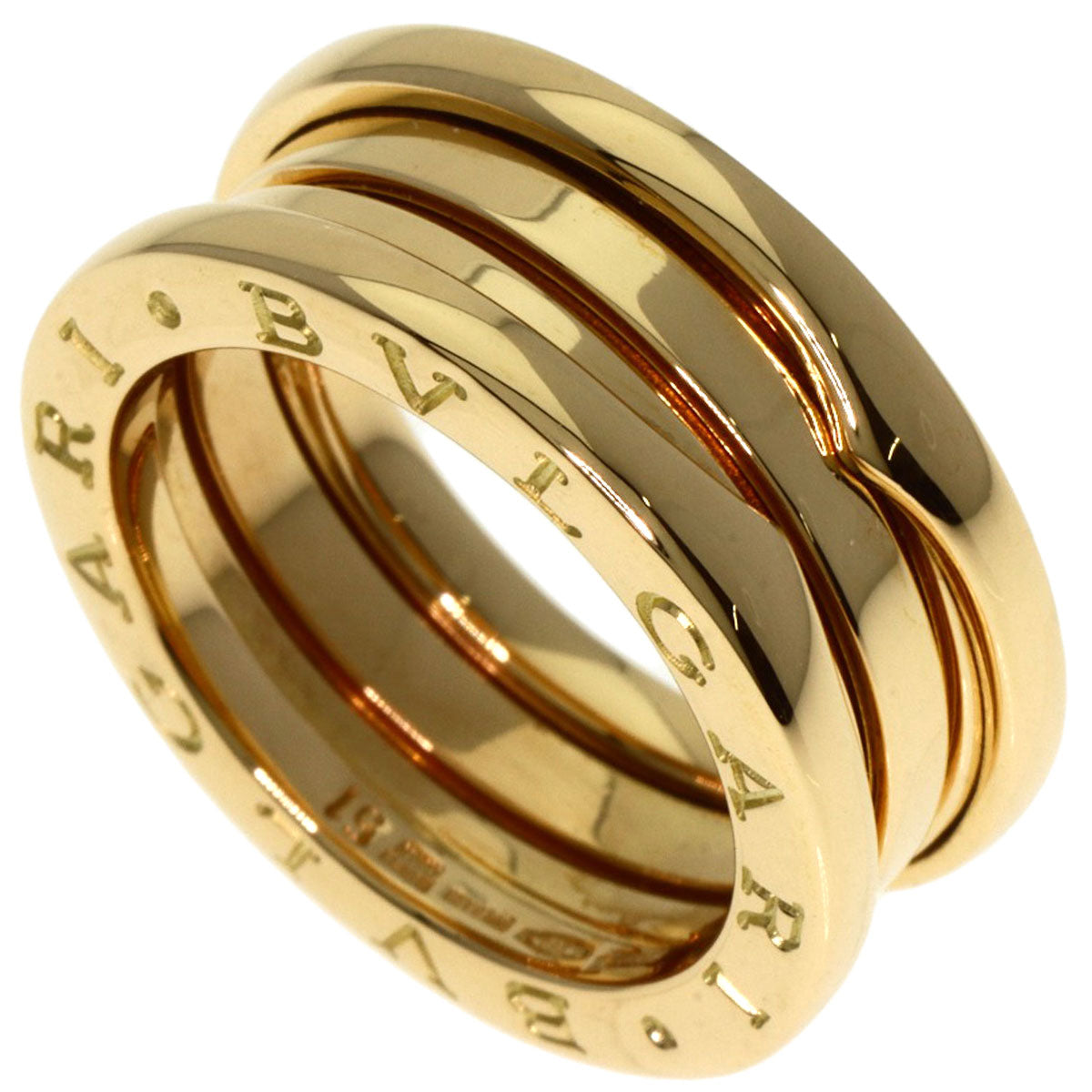 BVLGARI B.zero1 2 Band #51 Ring K18 Yellow Gold Ladies [Used]