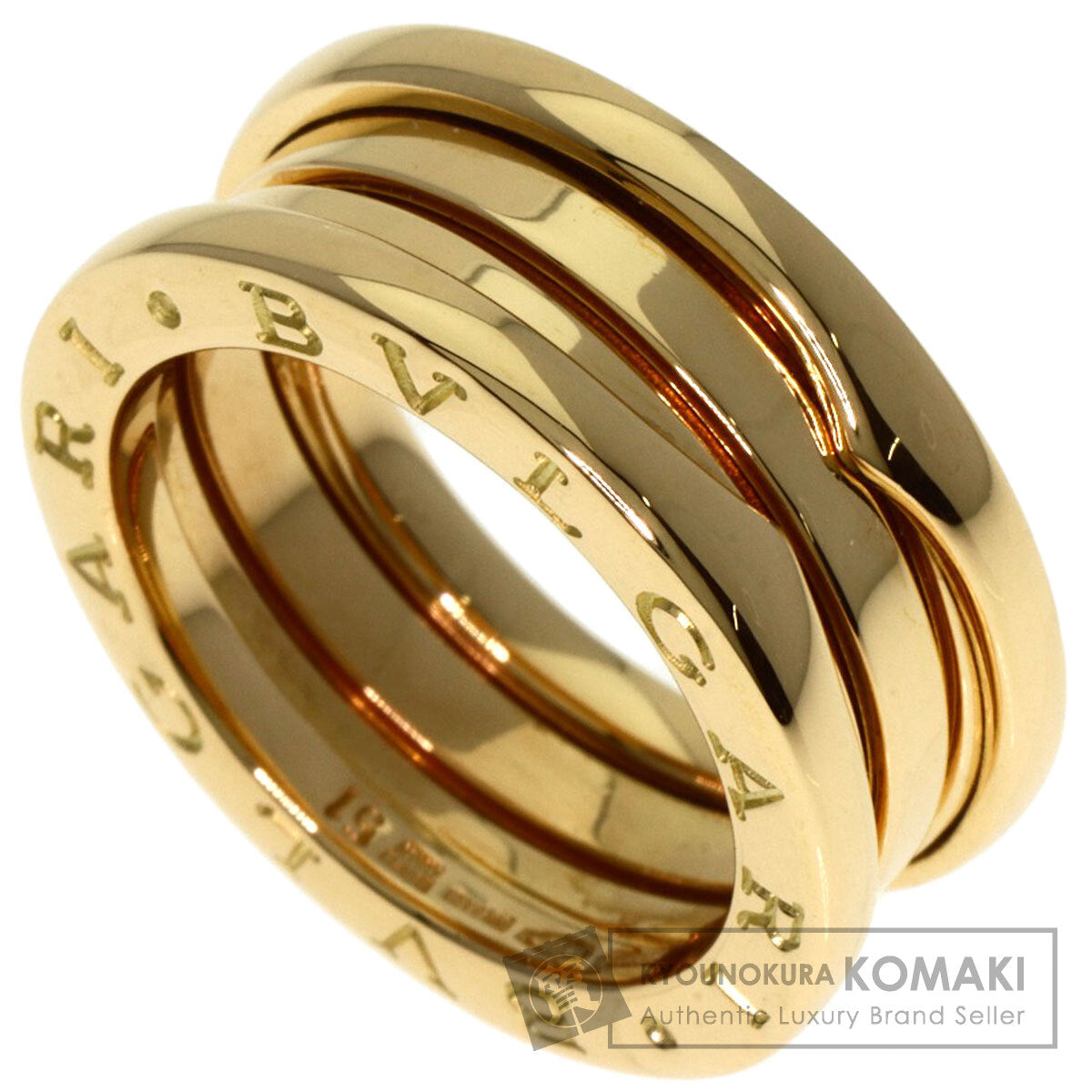 BVLGARI B.zero1 2 Band #51 Ring K18 Yellow Gold Ladies [Used]