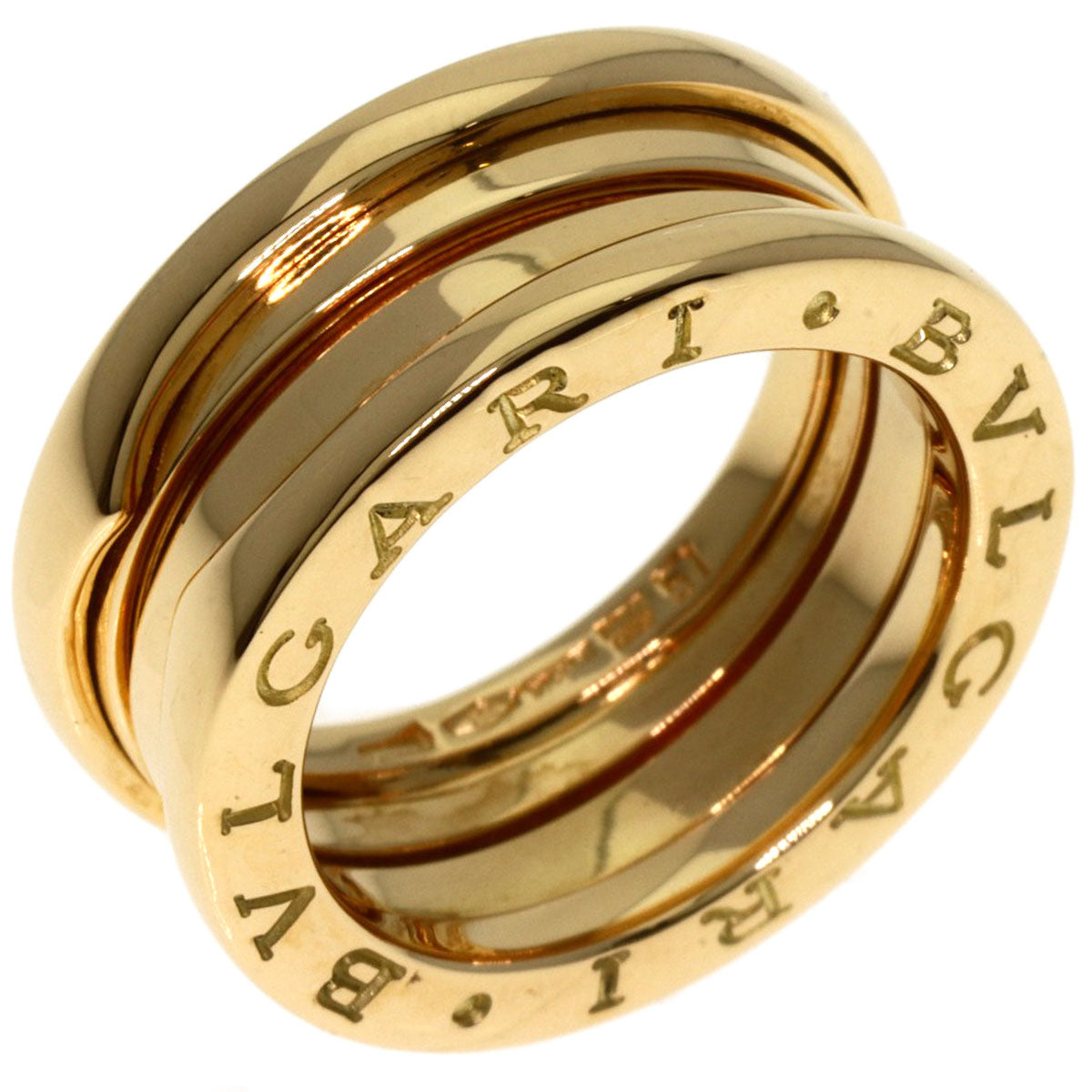 BVLGARI B.zero1 2 Band #51 Ring K18 Yellow Gold Ladies [Used]