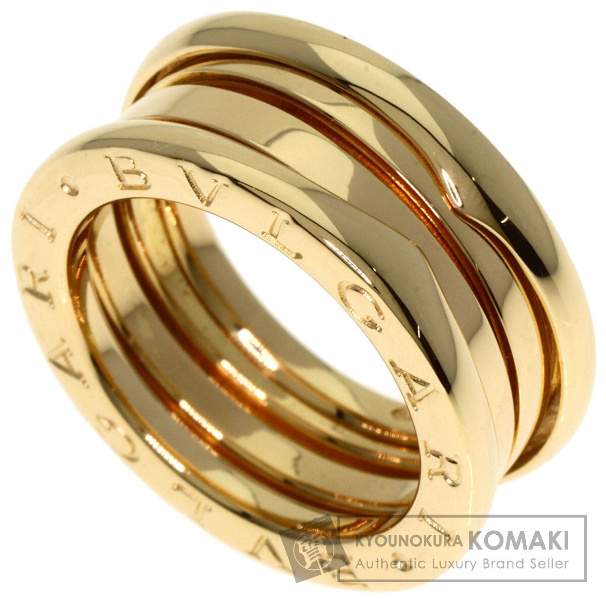 BVLGARI B.zero1 2 Band #49 Ring K18 Yellow Gold Ladies [Used]