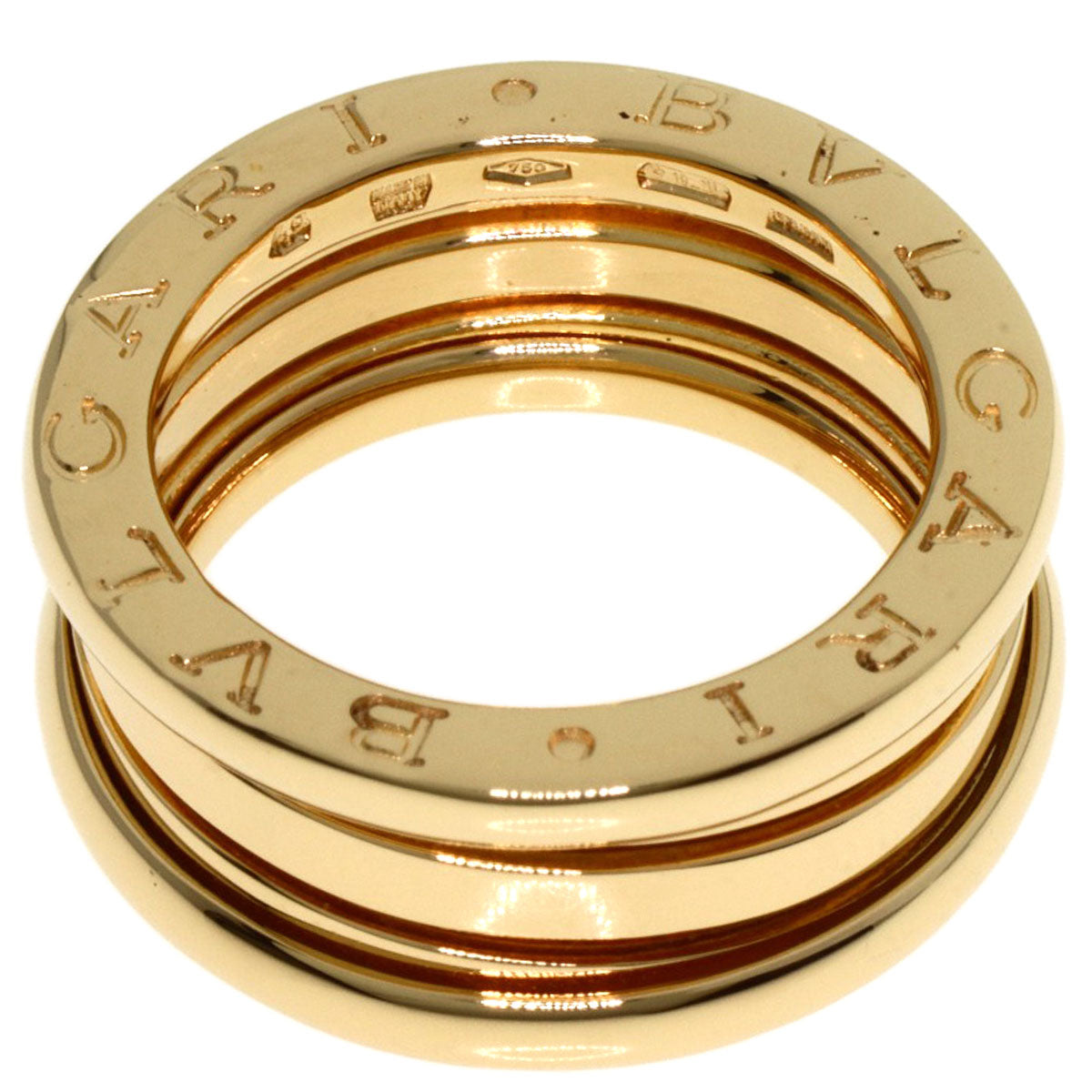 BVLGARI B.zero1 2 Band #49 Ring K18 Yellow Gold Ladies [Used]