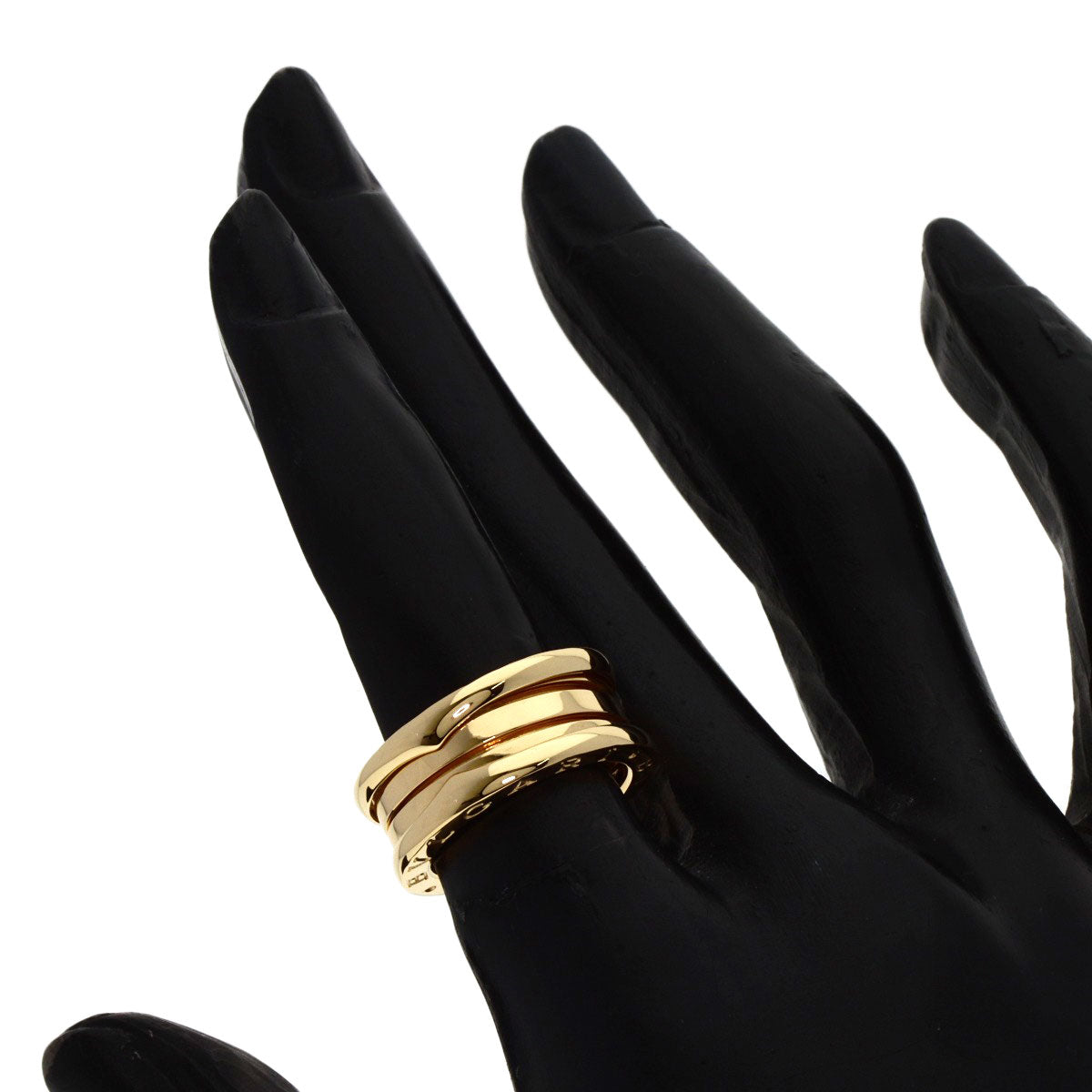 BVLGARI B.zero1 2 Band #49 Ring K18 Yellow Gold Ladies [Used]