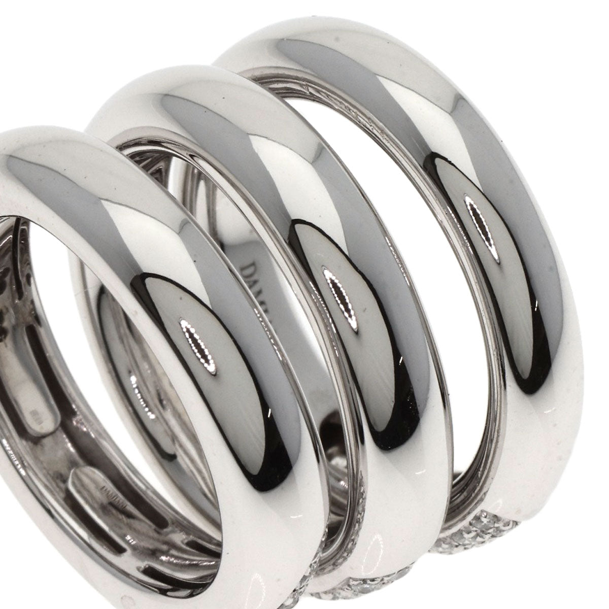 Damiani Pavé Diamond 3-piece set Ring K18 White Gold Ladies [Used]