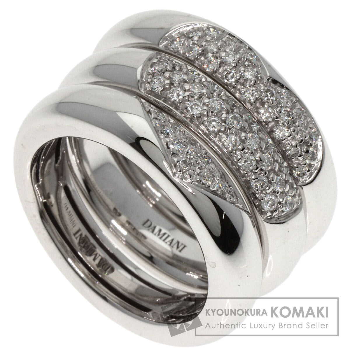 Damiani Pavé Diamond 3-piece set Ring K18 White Gold Ladies [Used]