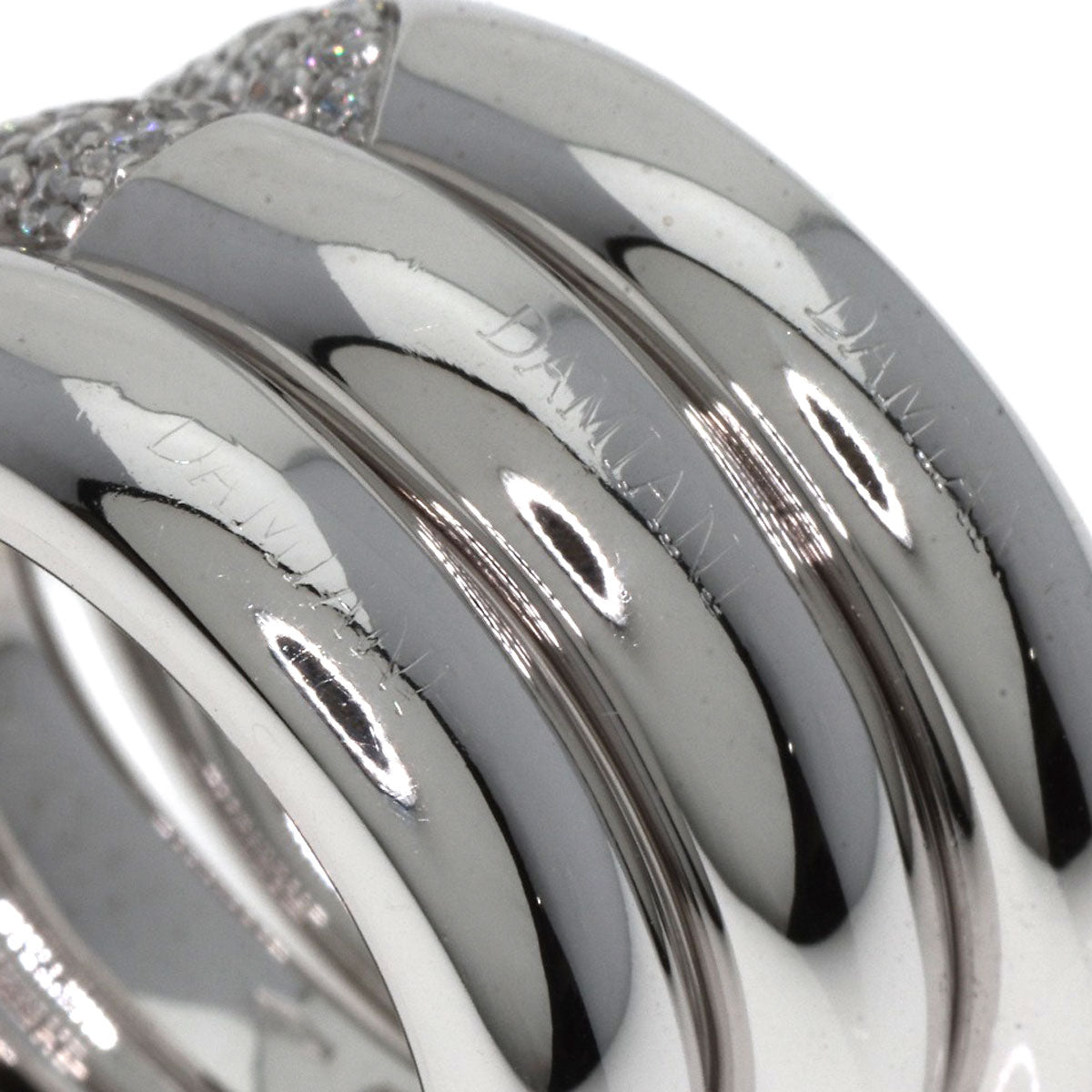 Damiani Pavé Diamond 3-piece set Ring K18 White Gold Ladies [Used]