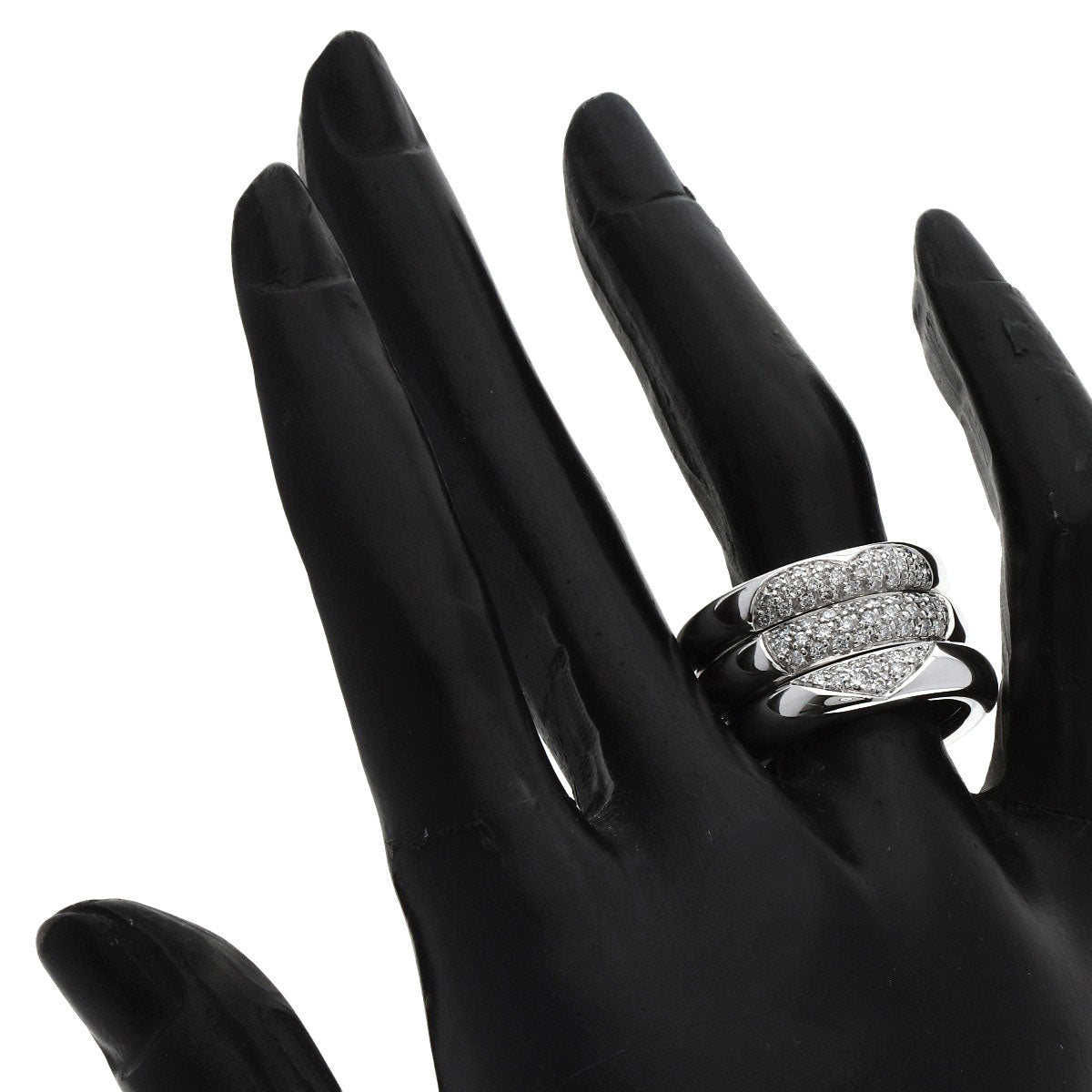 Damiani Pavé Diamond 3-piece set Ring K18 White Gold Ladies [Used]