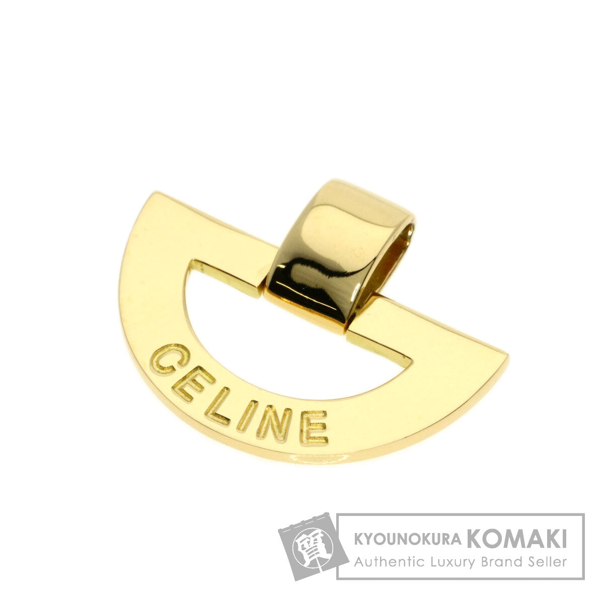 CELINE   Pendant top Logo motif K18 Yellow Gold Ladies