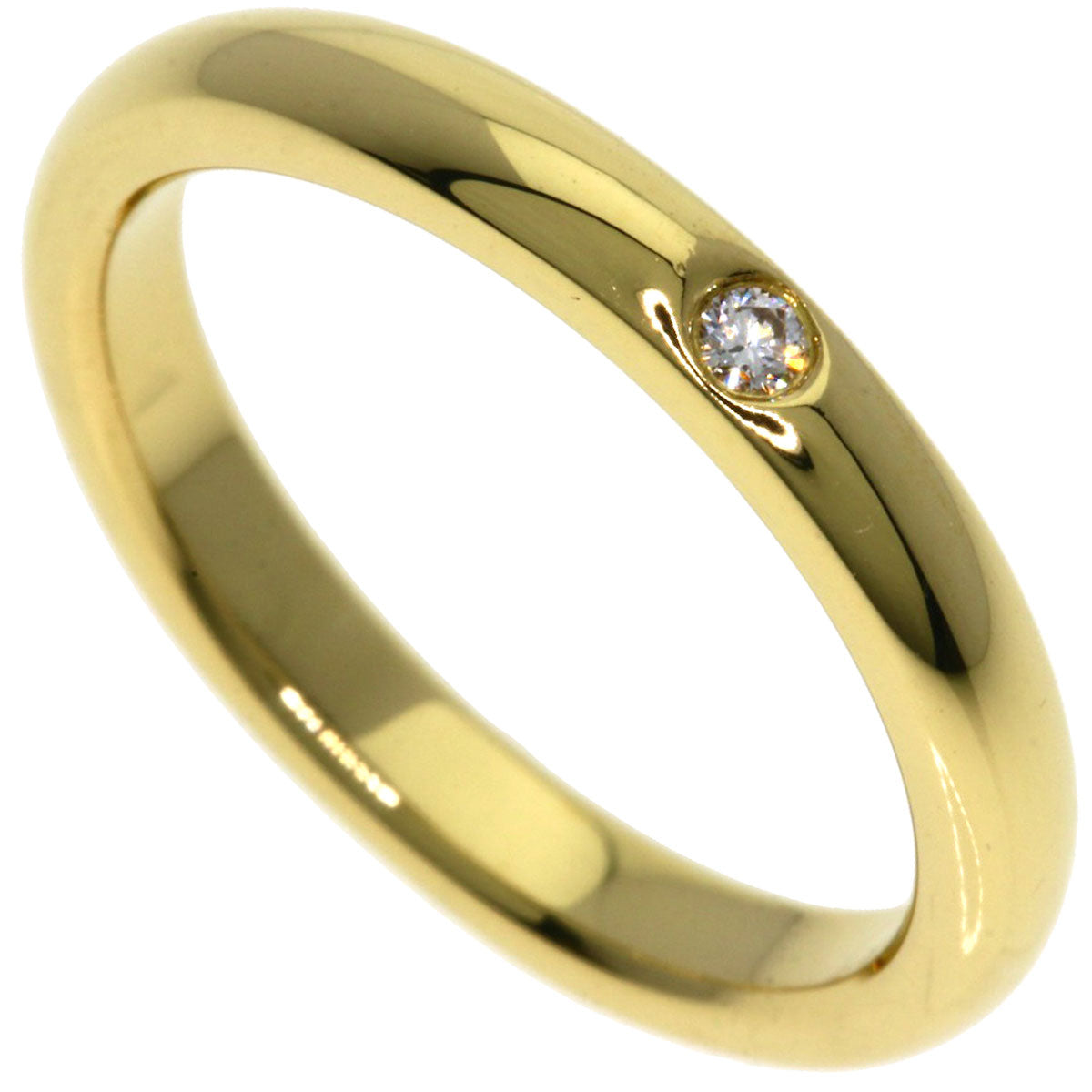 TIFFANY&Co. Stacking Band 1P Diamond Ring K18 Yellow Gold Ladies [Used]