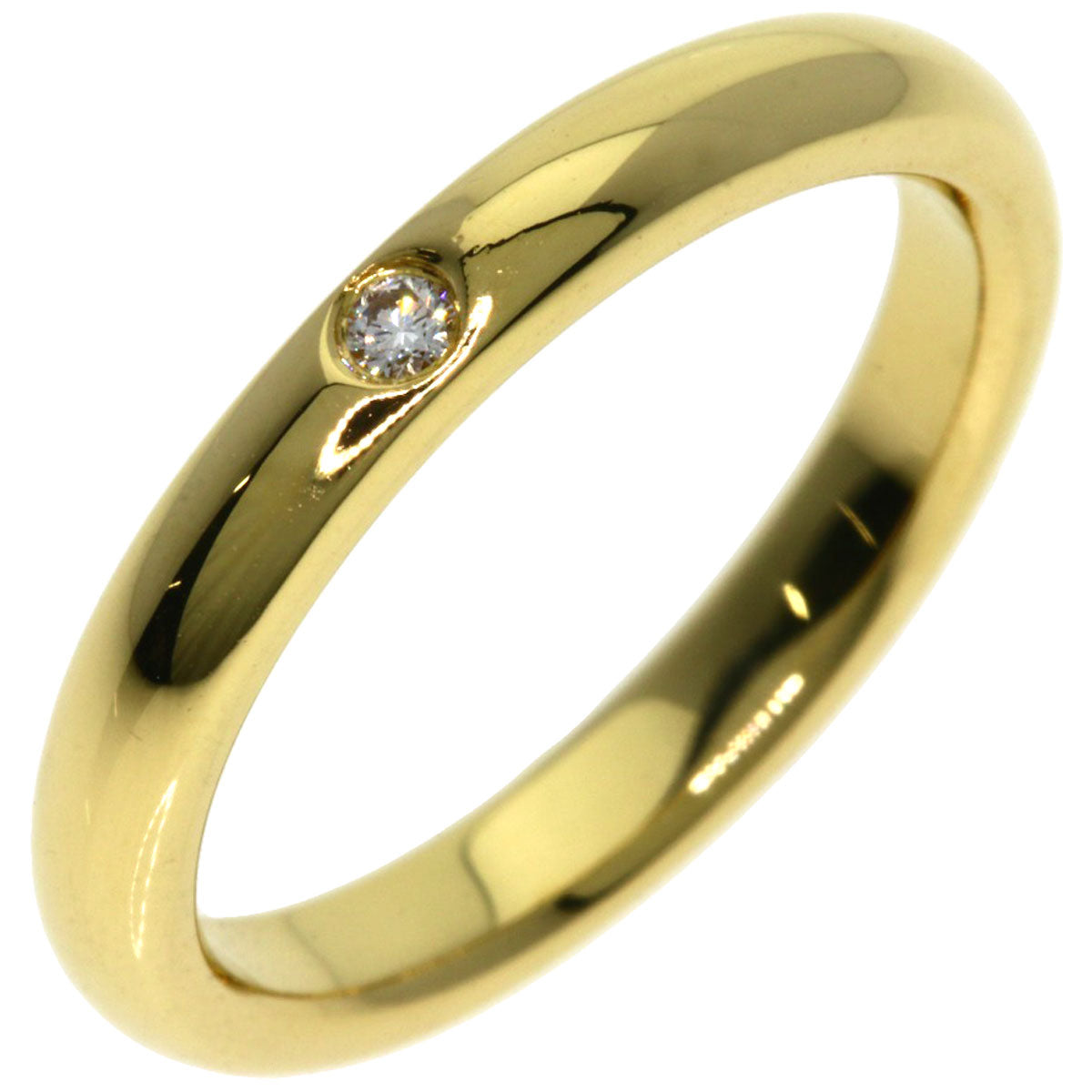TIFFANY&Co. Stacking Band 1P Diamond Ring K18 Yellow Gold Ladies [Used]