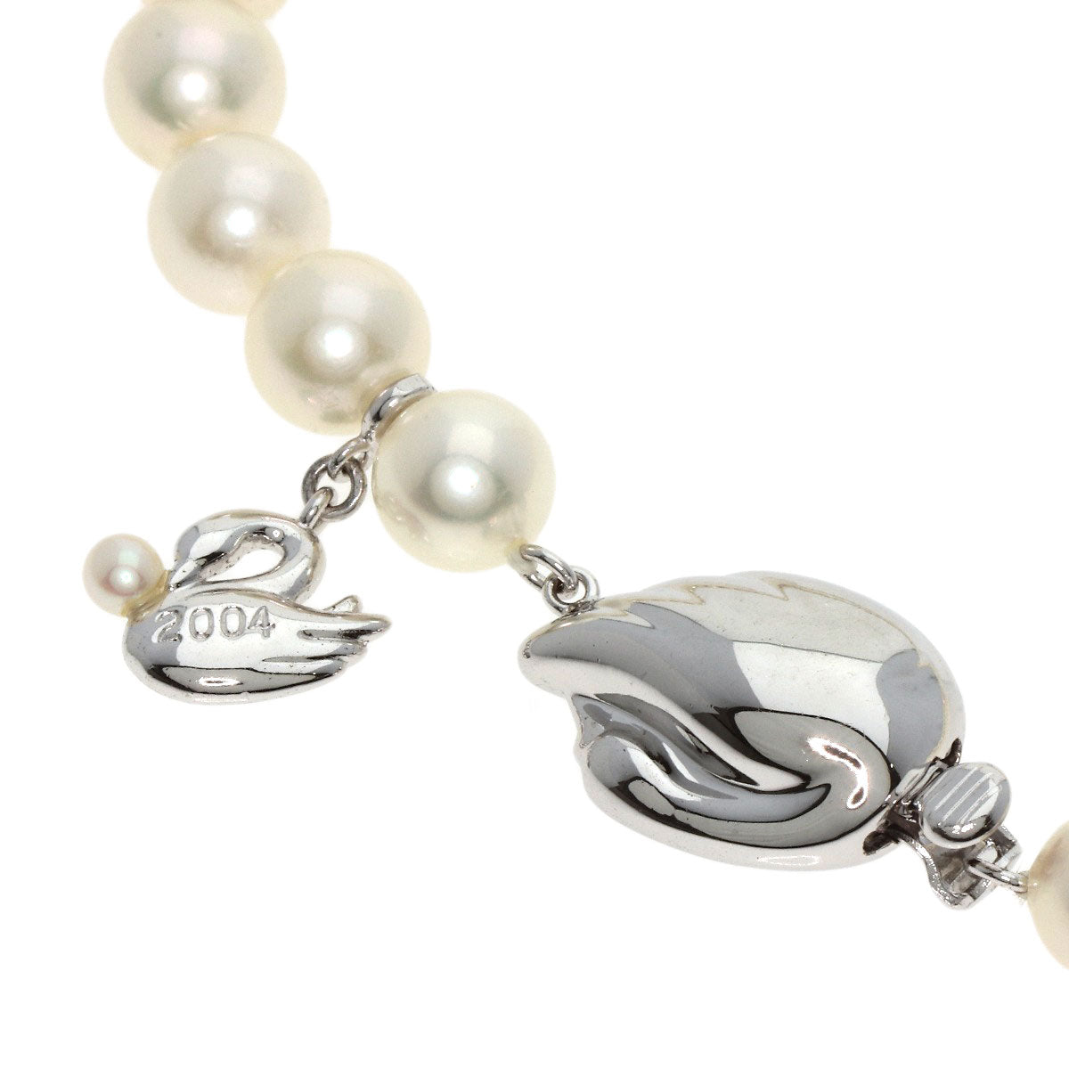 TASAKI Swanglady Ring Earring 3-piece set Necklace Silver Ladies [Used]