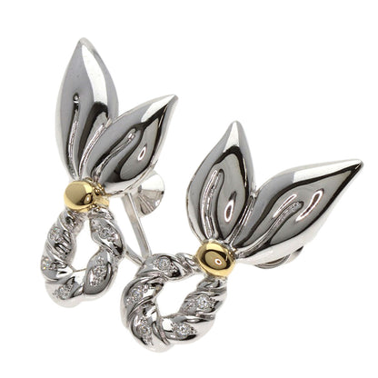 MIKIMOTO Diamond Earring K14 White Gold 18K Yellow GoldLadies [Used]