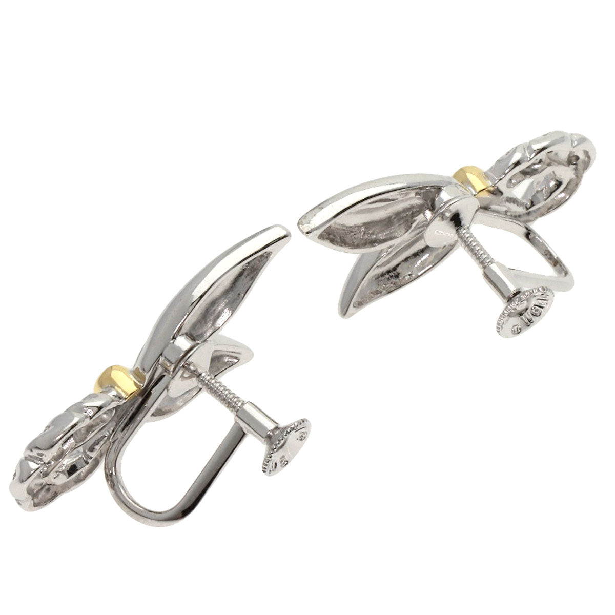 MIKIMOTO Diamond Earring K14 White Gold 18K Yellow GoldLadies [Used]